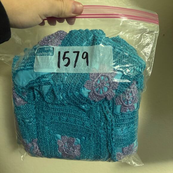 NWT! LisaMaree The 'Right Here Now' 2 Piece Crochet Set In Turquoise Size S - Picture 15 of 15